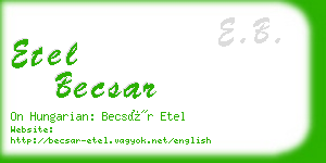 etel becsar business card